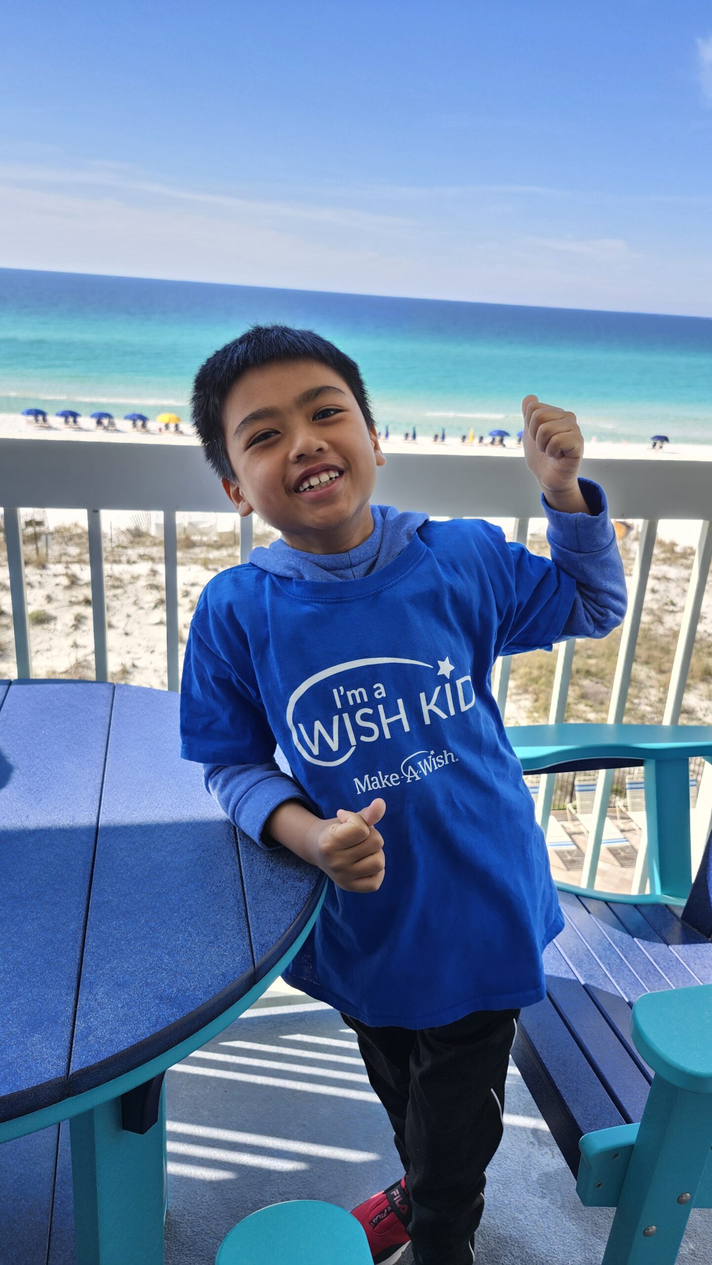 Wish kid Marc on the beach